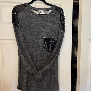 Long Sleeve Sequined Shirt